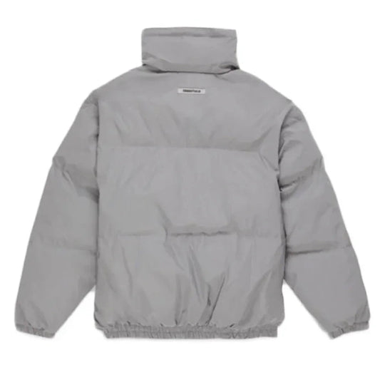 Fear of God Essentials Puffer Jacket Silver Reflective