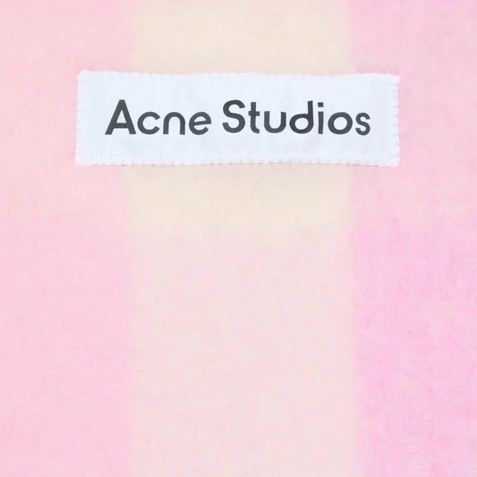 Acne Studios Mohair Checked Scarf Candy Pink/White/Pale Pink