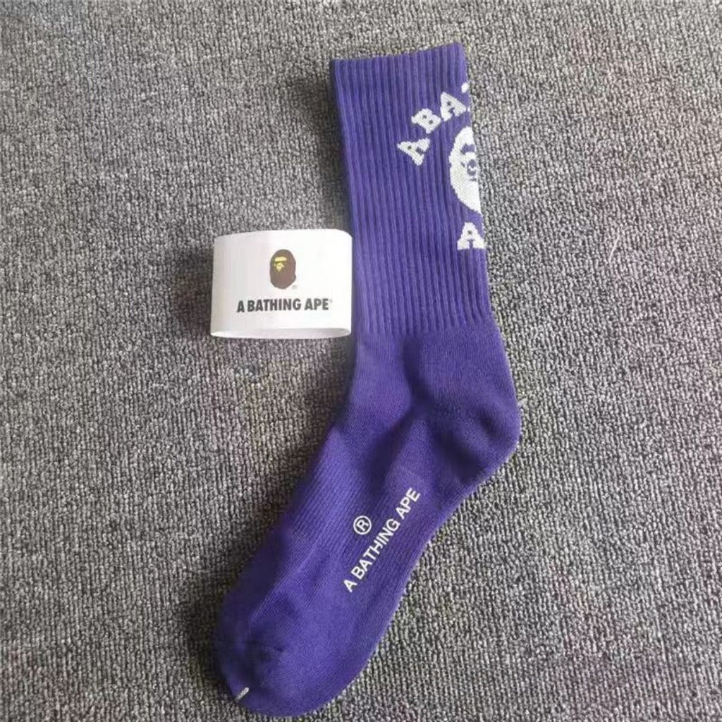 Bape Socks Men's and Women's Sports Socks with Towel Bottom