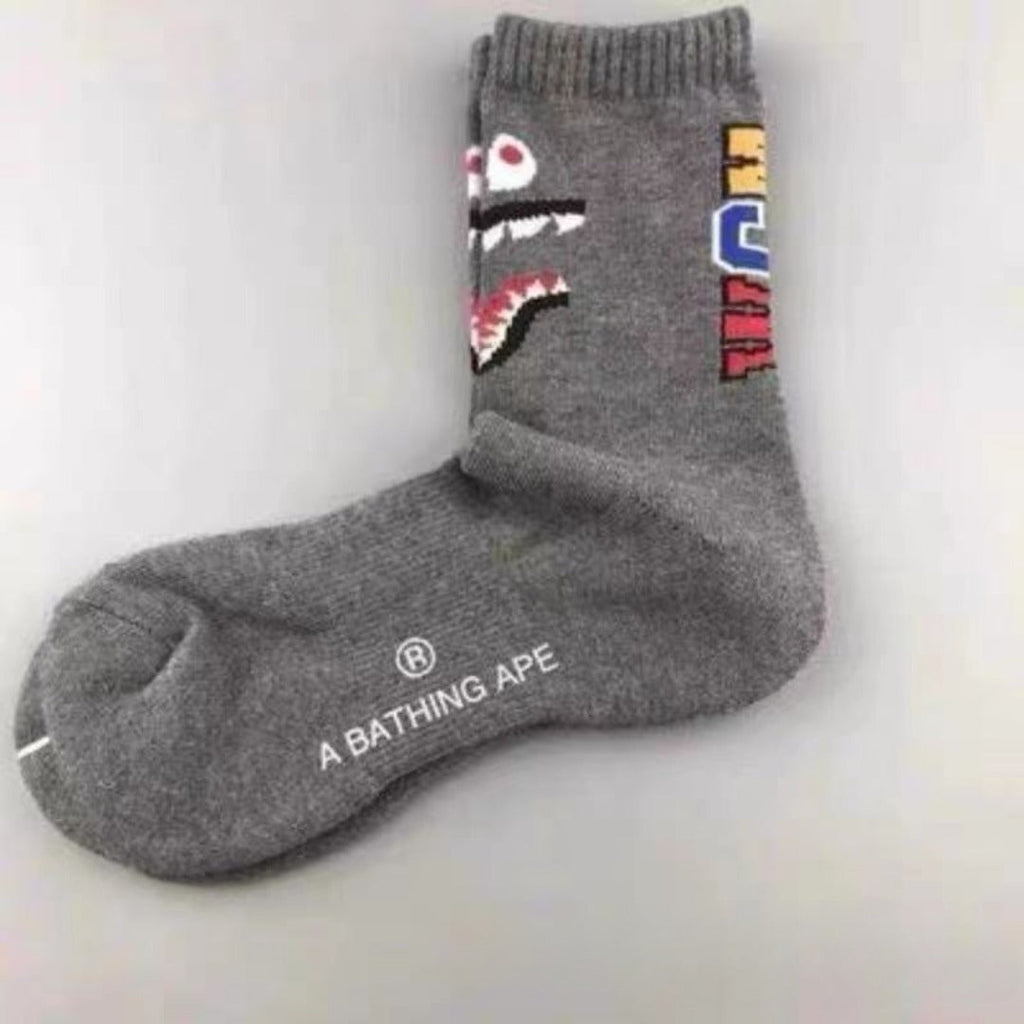 Bape Socks Men's and Women's Sports Socks with Towel Bottom