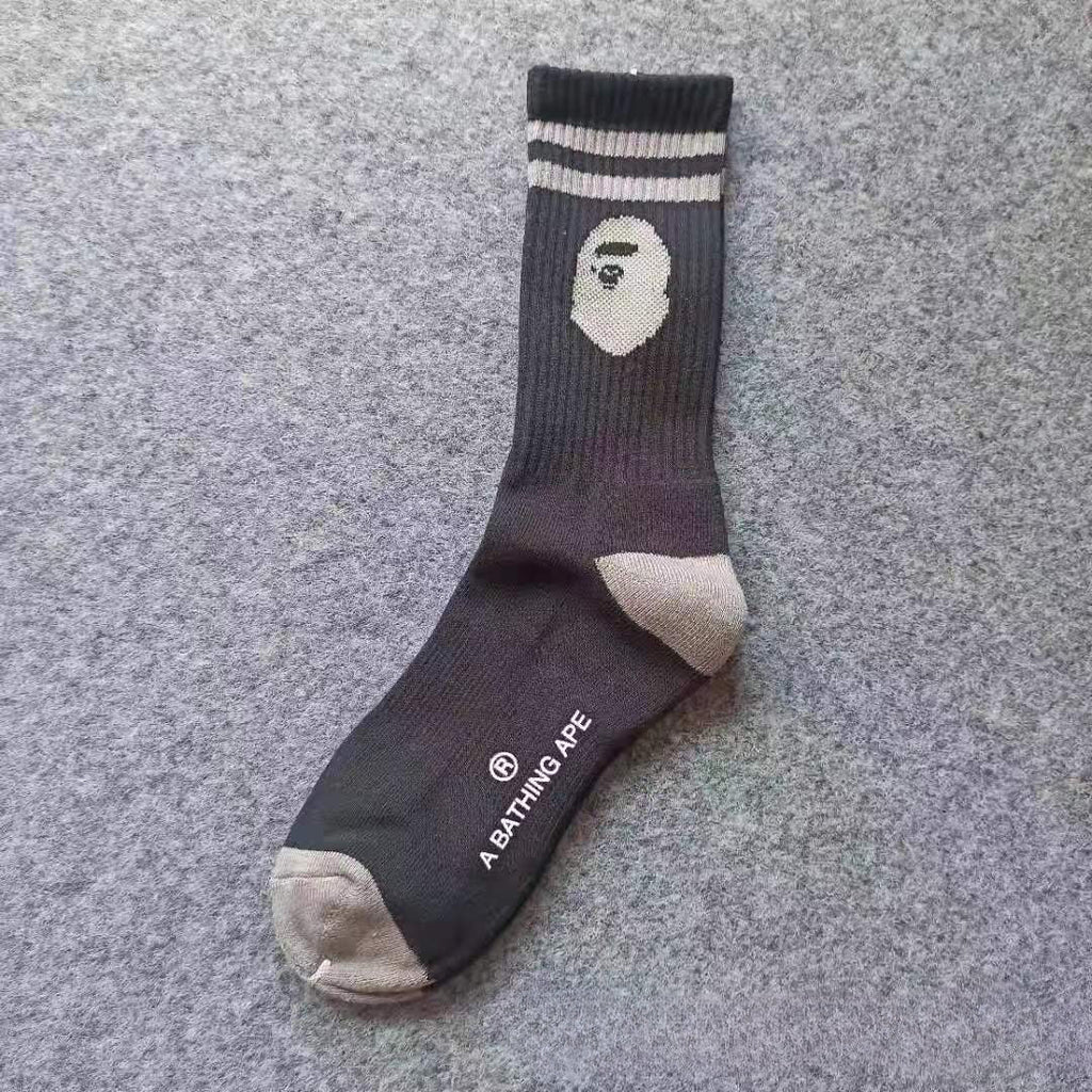 Bape Socks Men's and Women's Sports Socks with Towel Bottom