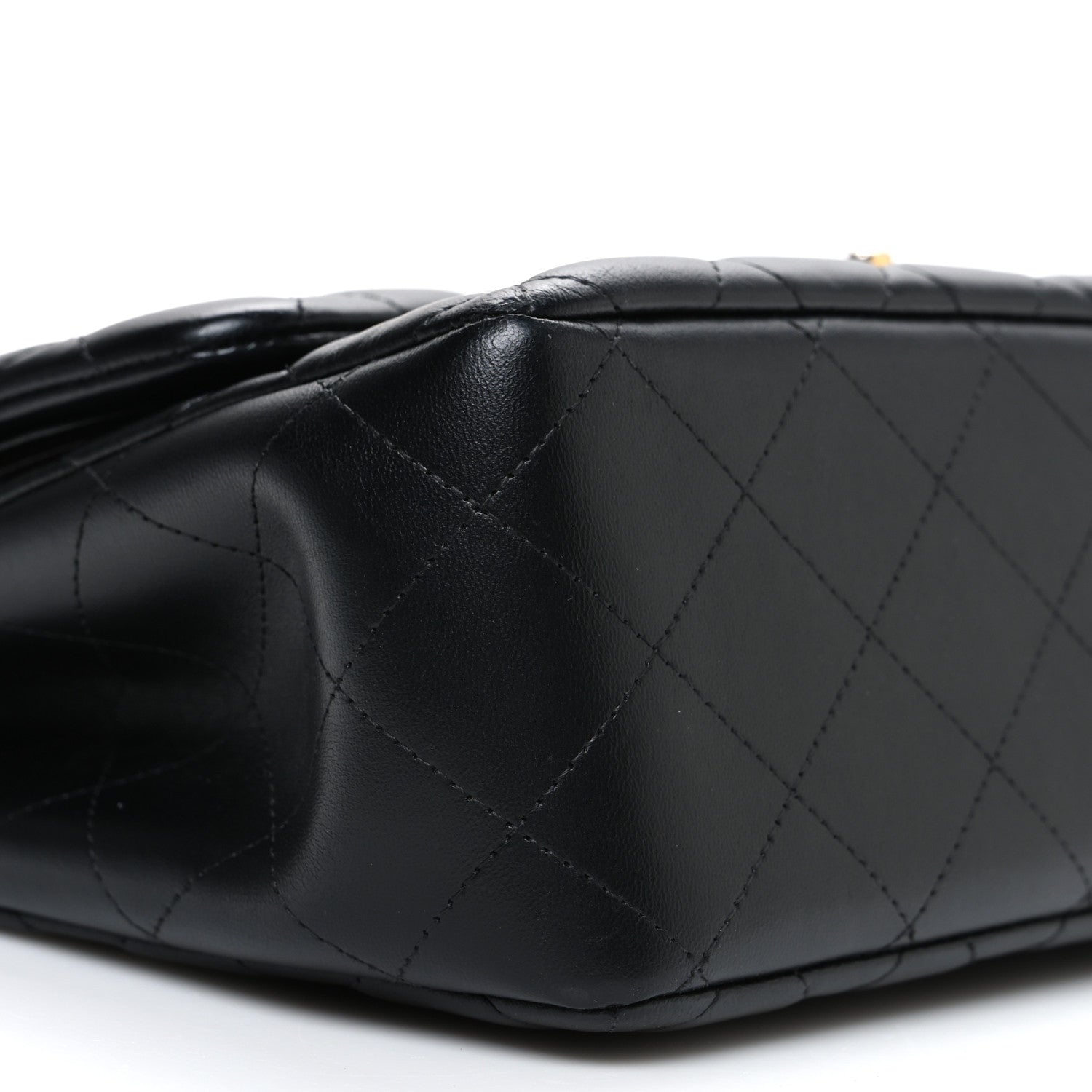 Lambskin Quilted Jumbo Double Flap Black