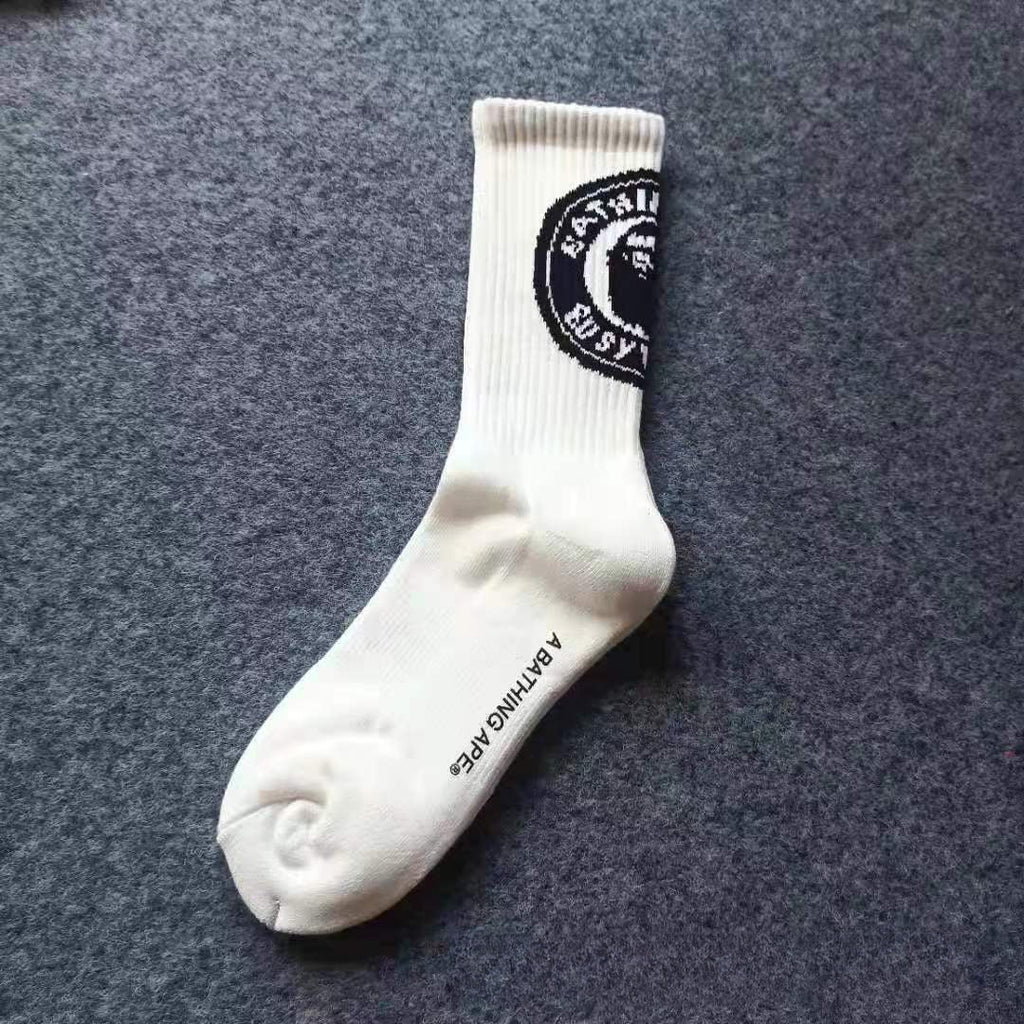 Bape Socks Men's and Women's Sports Socks with Towel Bottom